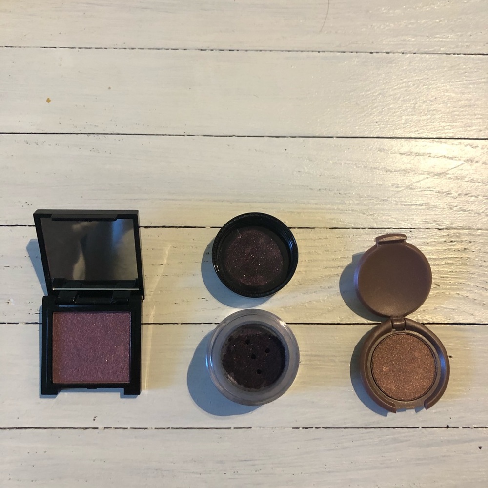 Assorted pink and purple shimmer eyeshadows